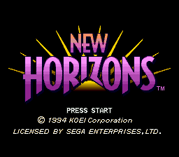 Uncharted Waters - New Horizons (USA) Title Screen